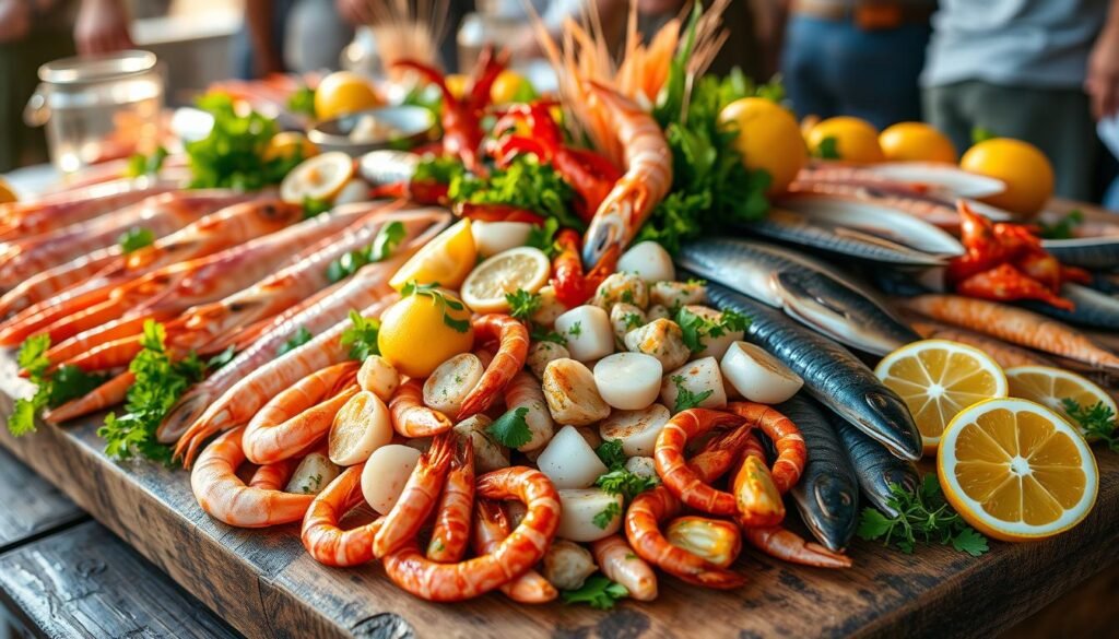 hidangan seafood segar