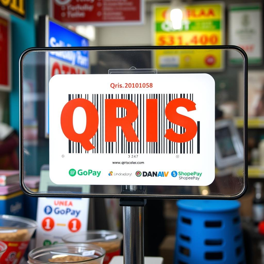 Contoh kode QRIS yang digunakan di merchant Indonesia Contoh kode QRIS yang digunakan di merchant Indonesia