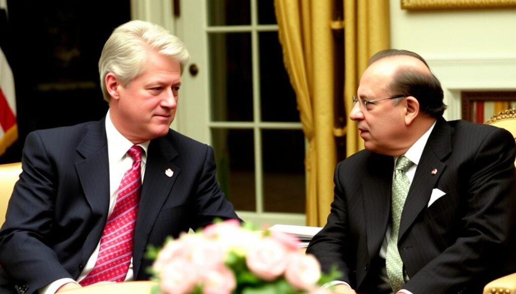 Pertemuan Presiden Clinton dengan PM Pakistan Nawaz Sharif selama krisis Kargil 1999 Pertemuan Presiden Clinton dengan PM Pakistan Nawaz Sharif selama krisis Kargil 1999