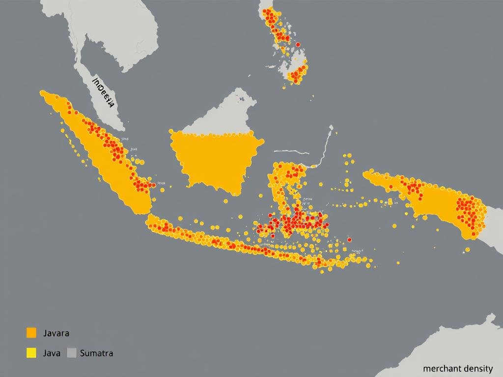 Peta sebaran merchant QRIS di Indonesia Peta sebaran merchant QRIS di Indonesia